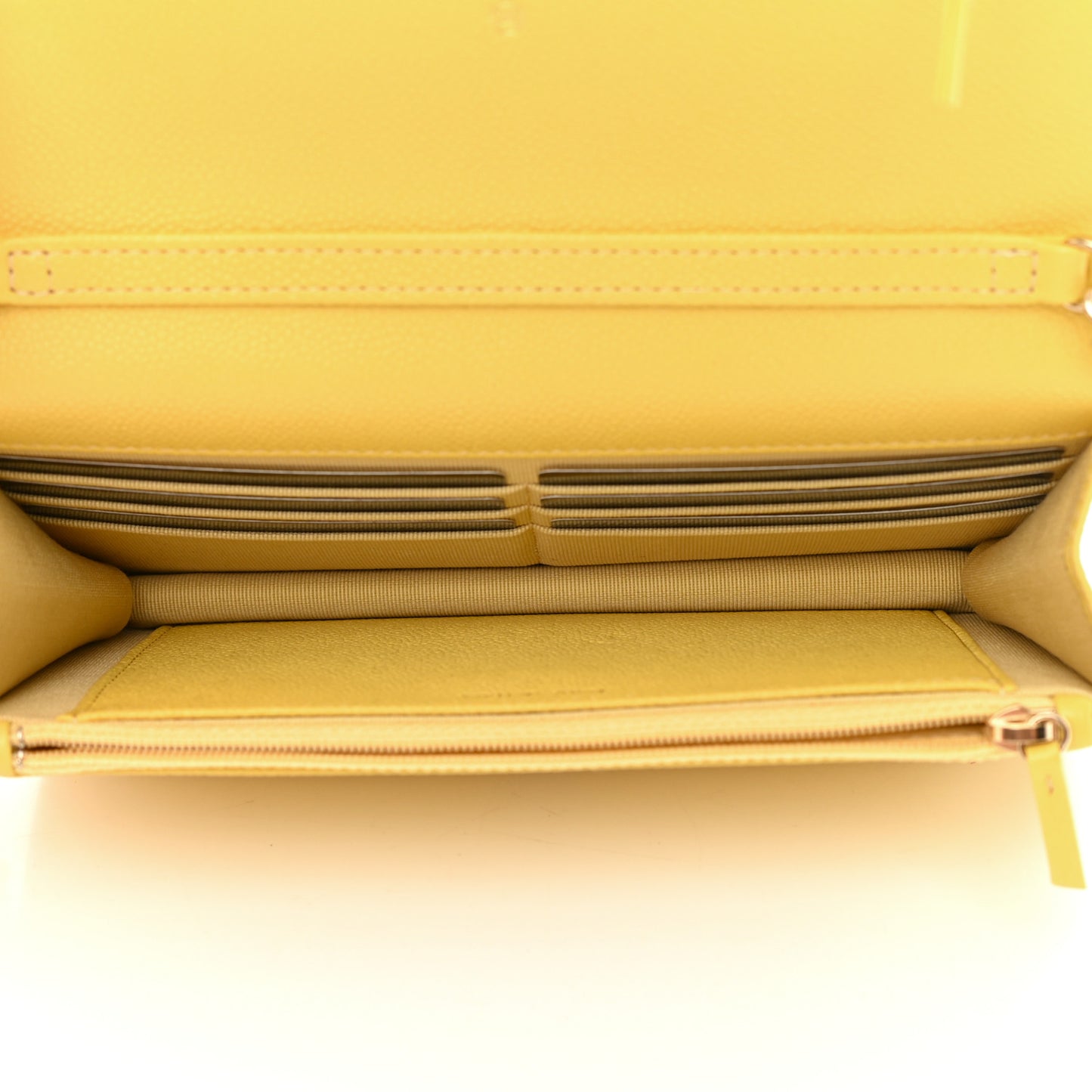 Caviar Quilted Tiny CC Wallet On Chain WOC Yellow