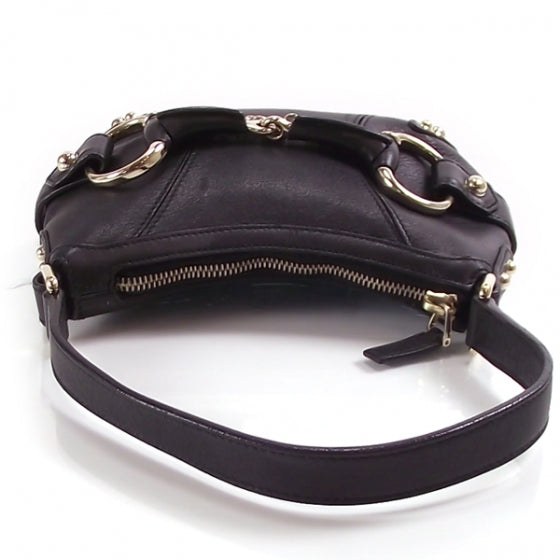 Gucci Leather Horsebit Small Handbag Black 5 of 10