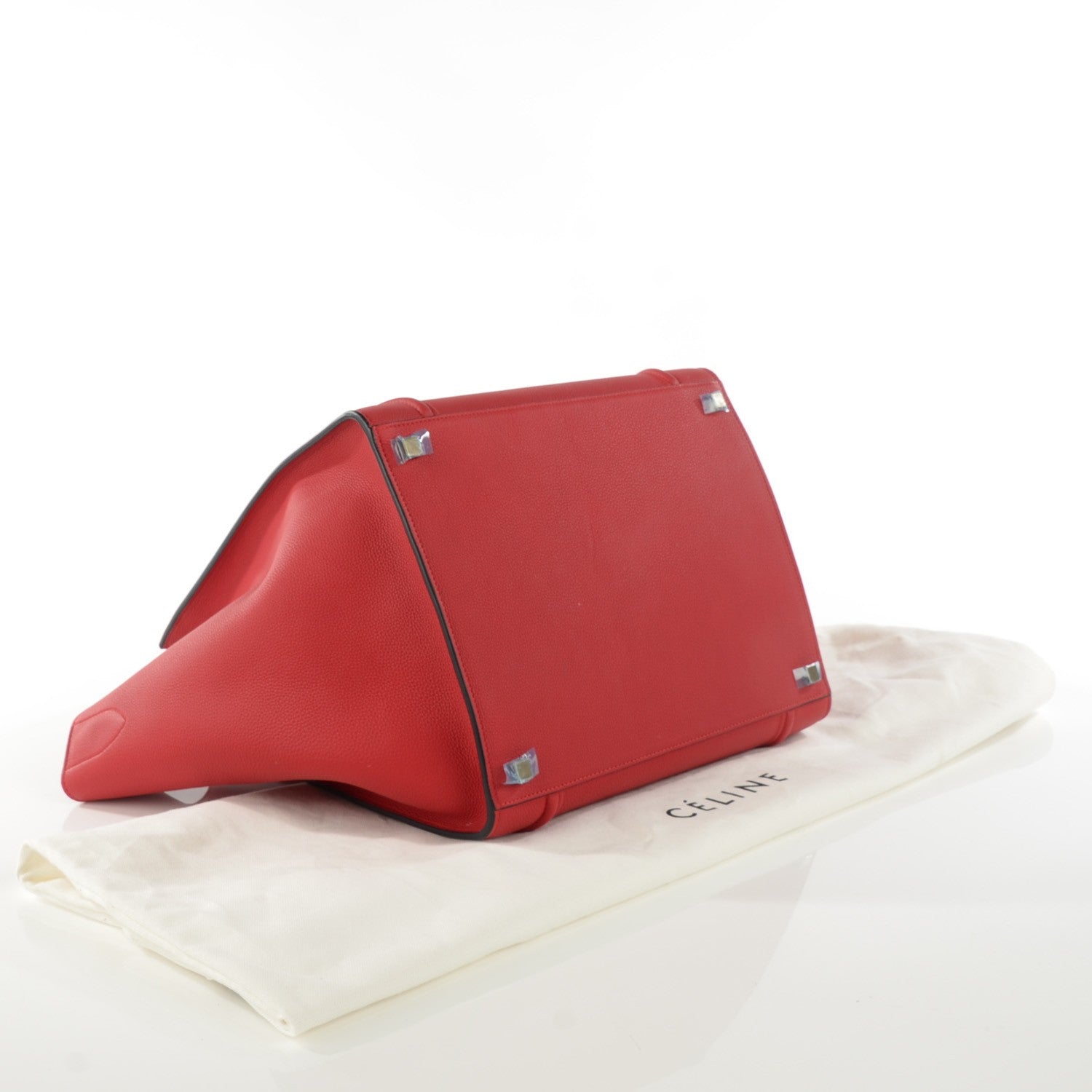Celine Baby Grained Calfskin Medium Phantom Luggage Carmin 4 of 9
