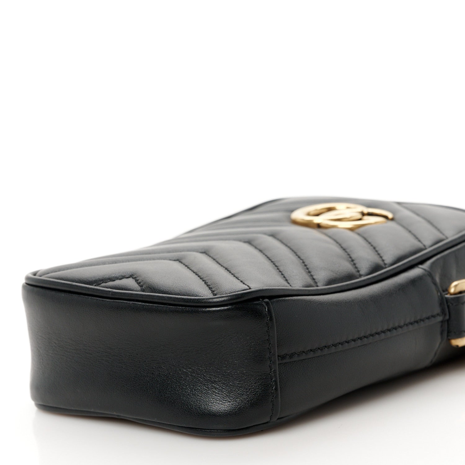 Gucci Calfskin Matelasse Mini GG Marmont Crossbody Bag Black 10 of 11