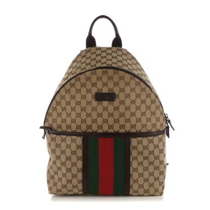 Gucci GG Monogram Web Medium Classic Backpack Brown 1 of 7
