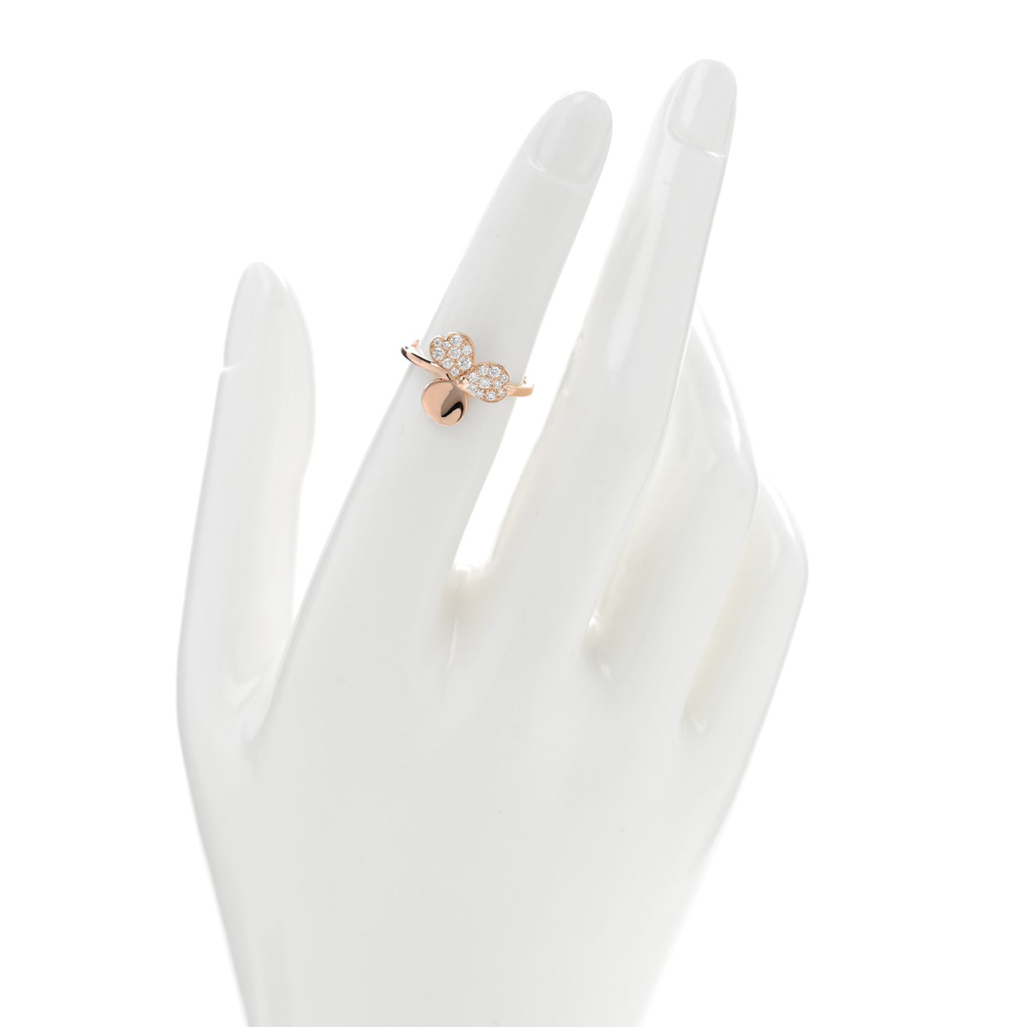 18K Rose Gold Diamond Paper Flowers Ring 49 5