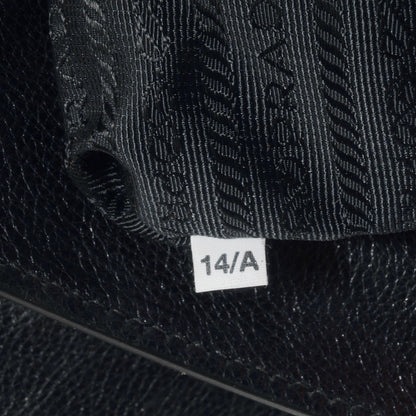 Prada Glace Calf Large Twin Pocket Tote Bag Baltico Black 8 of 9