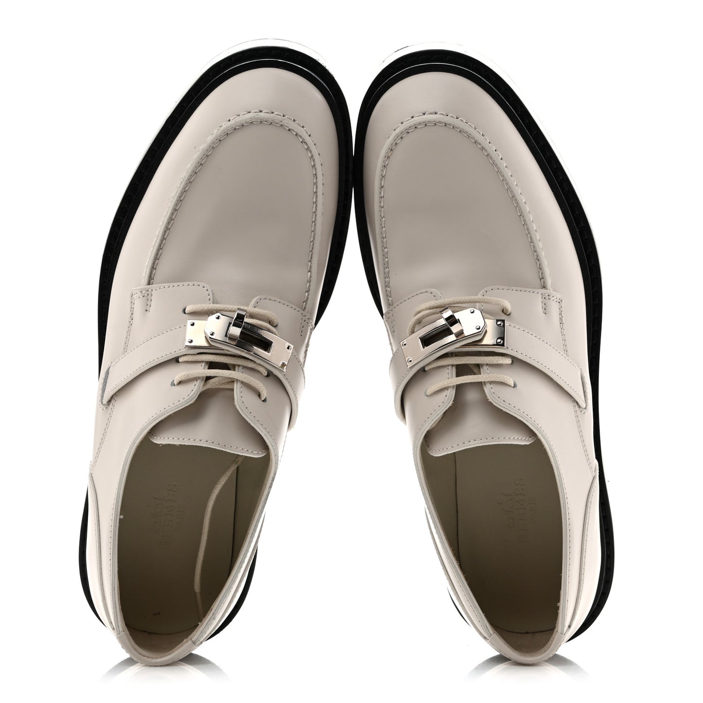 Glossed Calfskin First Derby 36.5 Beige Glaise