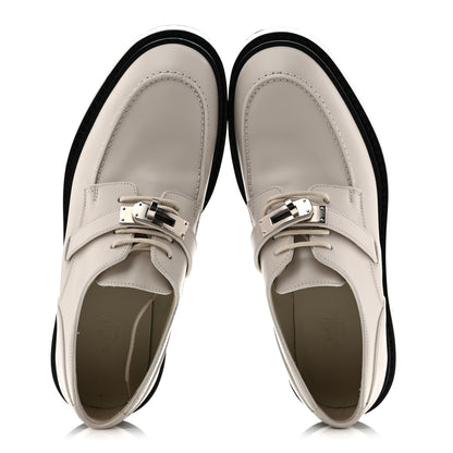 Hermes Glossed Calfskin First Derby 36.5 Beige Glaise 2 of 12