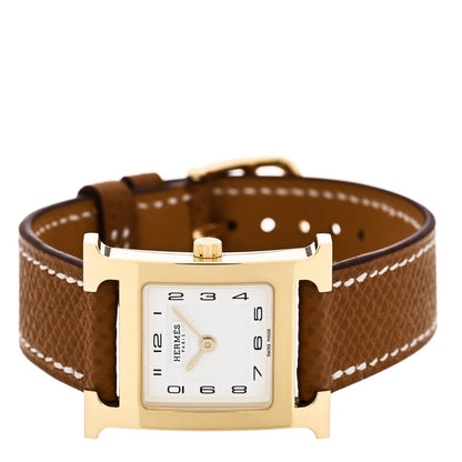 Hermes Stainless Steel Epsom 21mm Heure H Hour Quartz Watch Gold 2 of 5