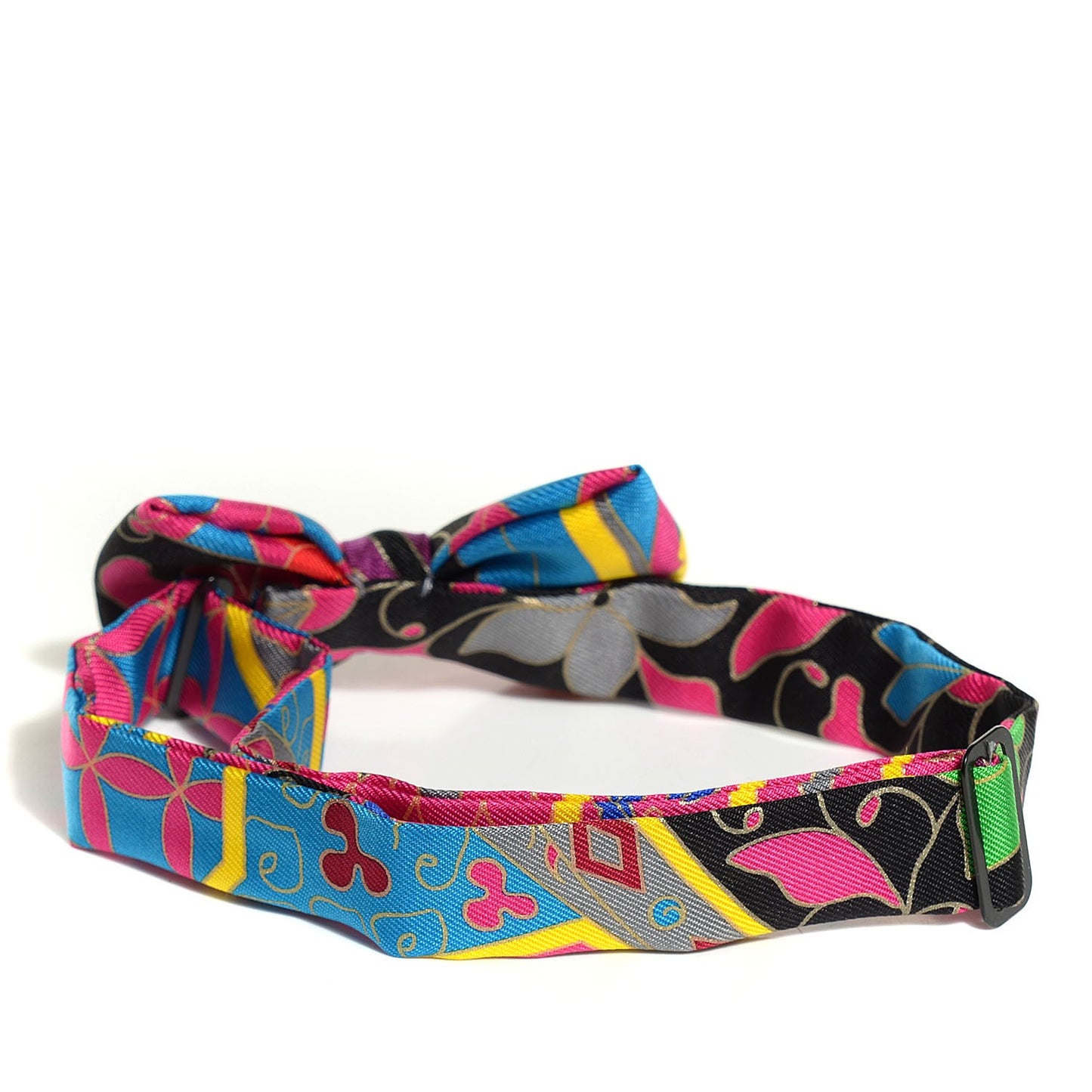 Silk Twill Collections Imperiales Bow Tie Noir Bleu Fuchsia