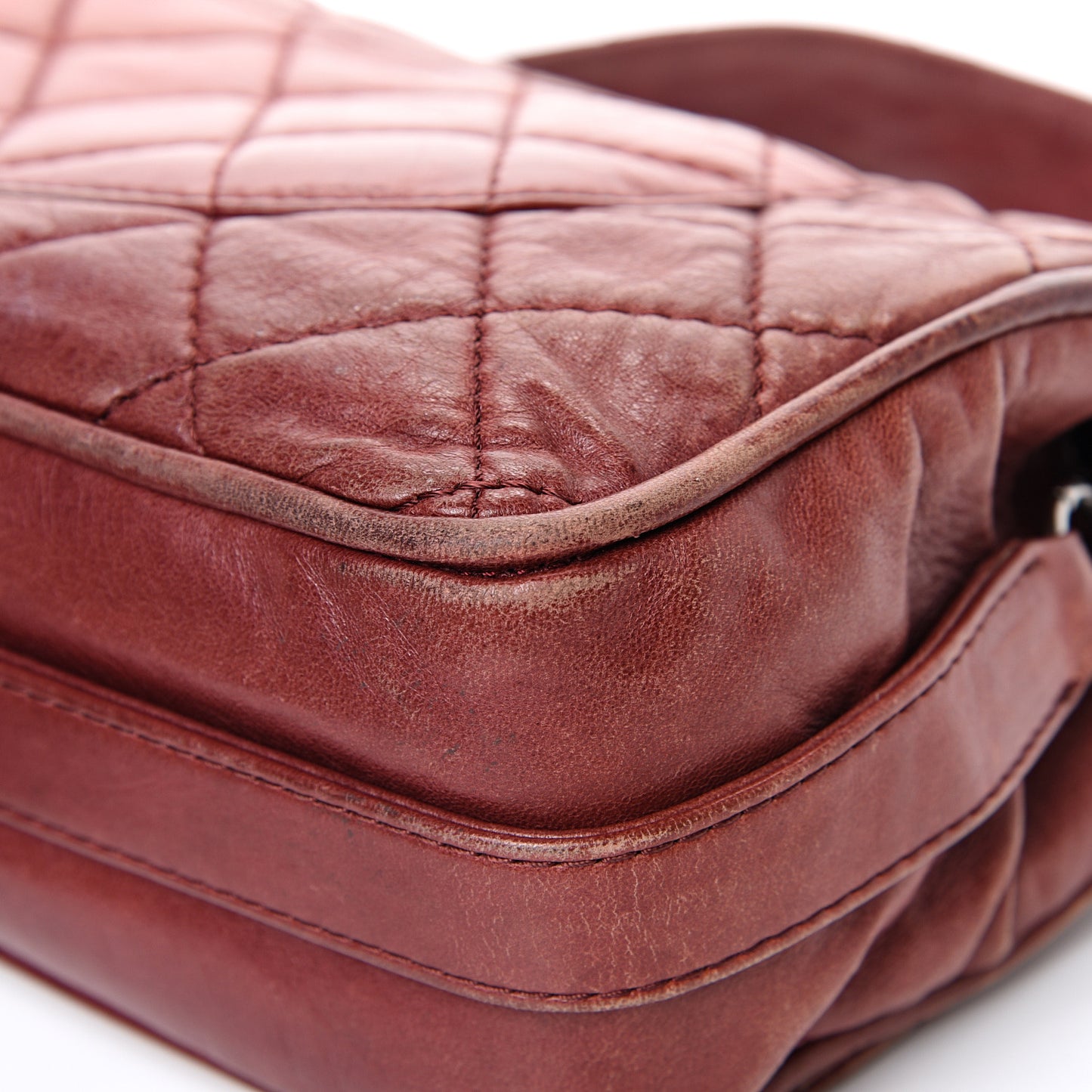 Lambskin Quilted Medium Icons Secret Label Flap Red