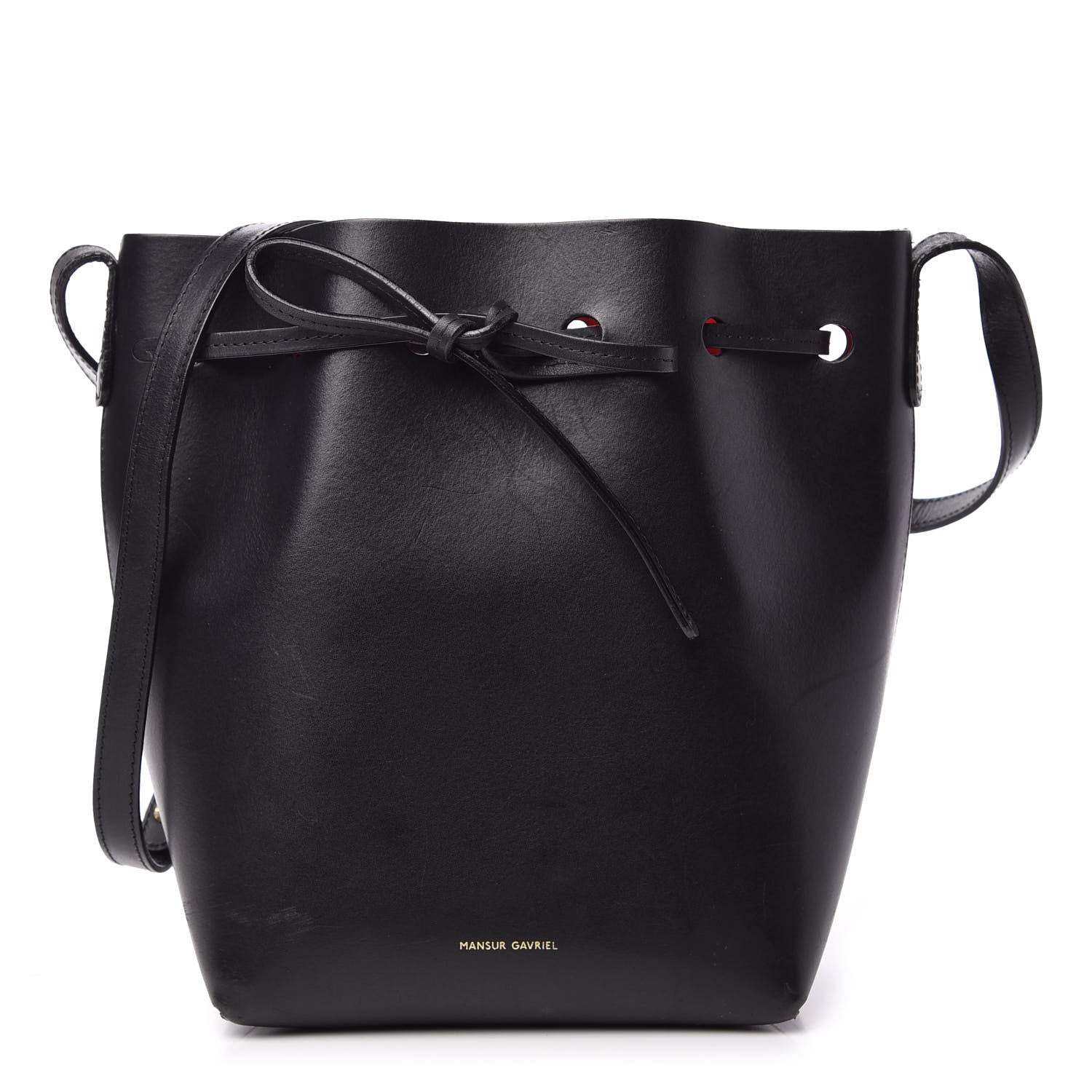Mansur Gavriel Calfskin Mini Bucket Bag Black Flamma 1 of 8