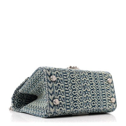 Marc Jacobs Sun Faded Denim Monogram The St Marc Mini Top Handle Bag Blue 4 of 13