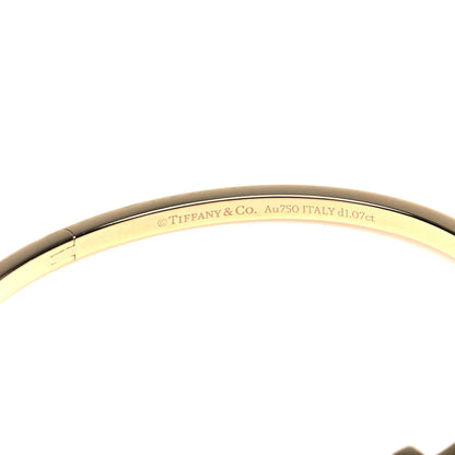 Tiffany 18K Yellow Gold Diamond Narrow T1 Hinged Bangle Bracelet 5 of 7