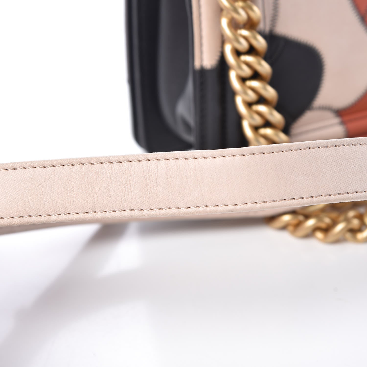 Chanel Lambskin Suede Patchwork Small Act I Camellia Boy Flap Charcoal Brown Pink 11 of 15