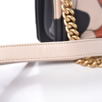 Chanel Lambskin Suede Patchwork Small Act I Camellia Boy Flap Charcoal Brown Pink 11 of 15