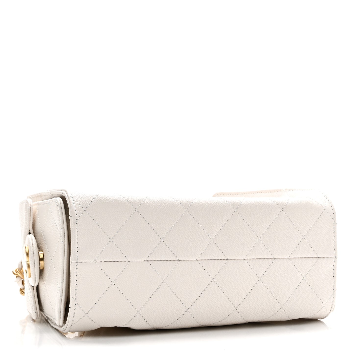 Caviar Quilted Mini Chanel 25 Handbag White