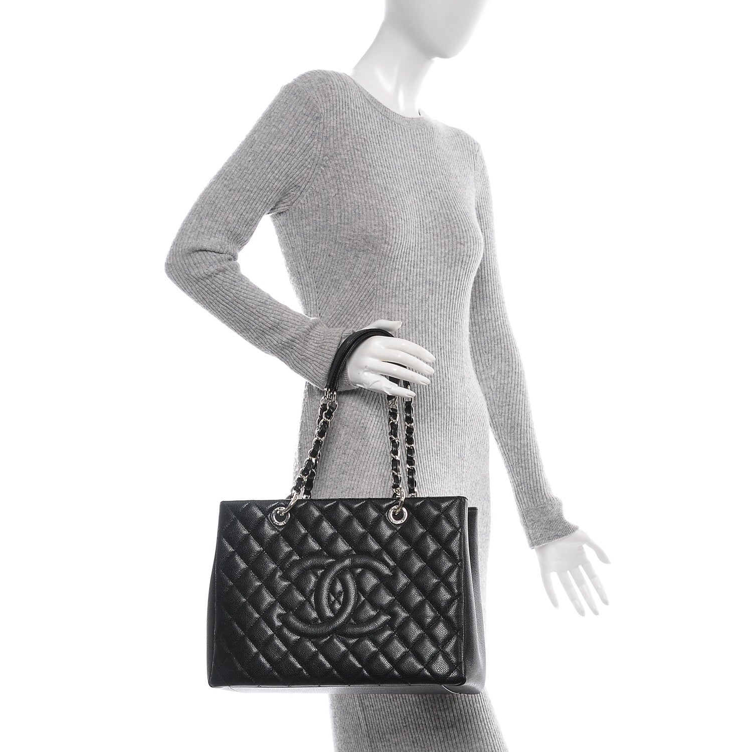 Chanel Caviar Quilted Grand Shopping Tote GST Black 2 of 7
