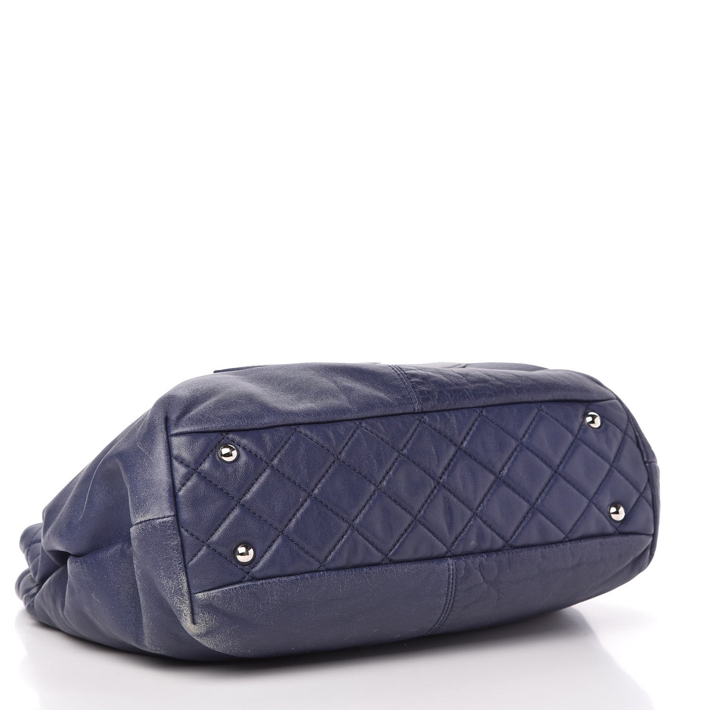 Calfskin Large Trianon Tote Navy Blue