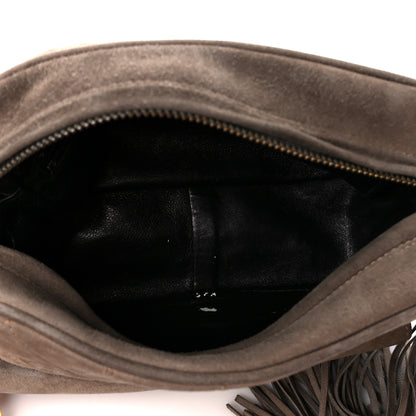 Chanel Suede Quilted CC Tassel Camera Case Grey 5 of 12