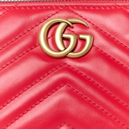 Gucci Calfskin Matelasse Chevron GG Marmont Sling Shoulder Bag Rosso 8 of 10