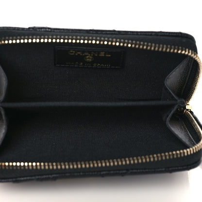 Chanel Caviar Quilted Studded CC Zip Card Holder Black 5 of 9