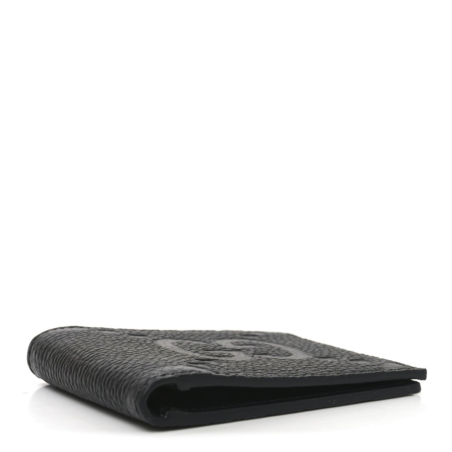 Piuma Calfskin Jumbo GG Embossed Wallet Black
