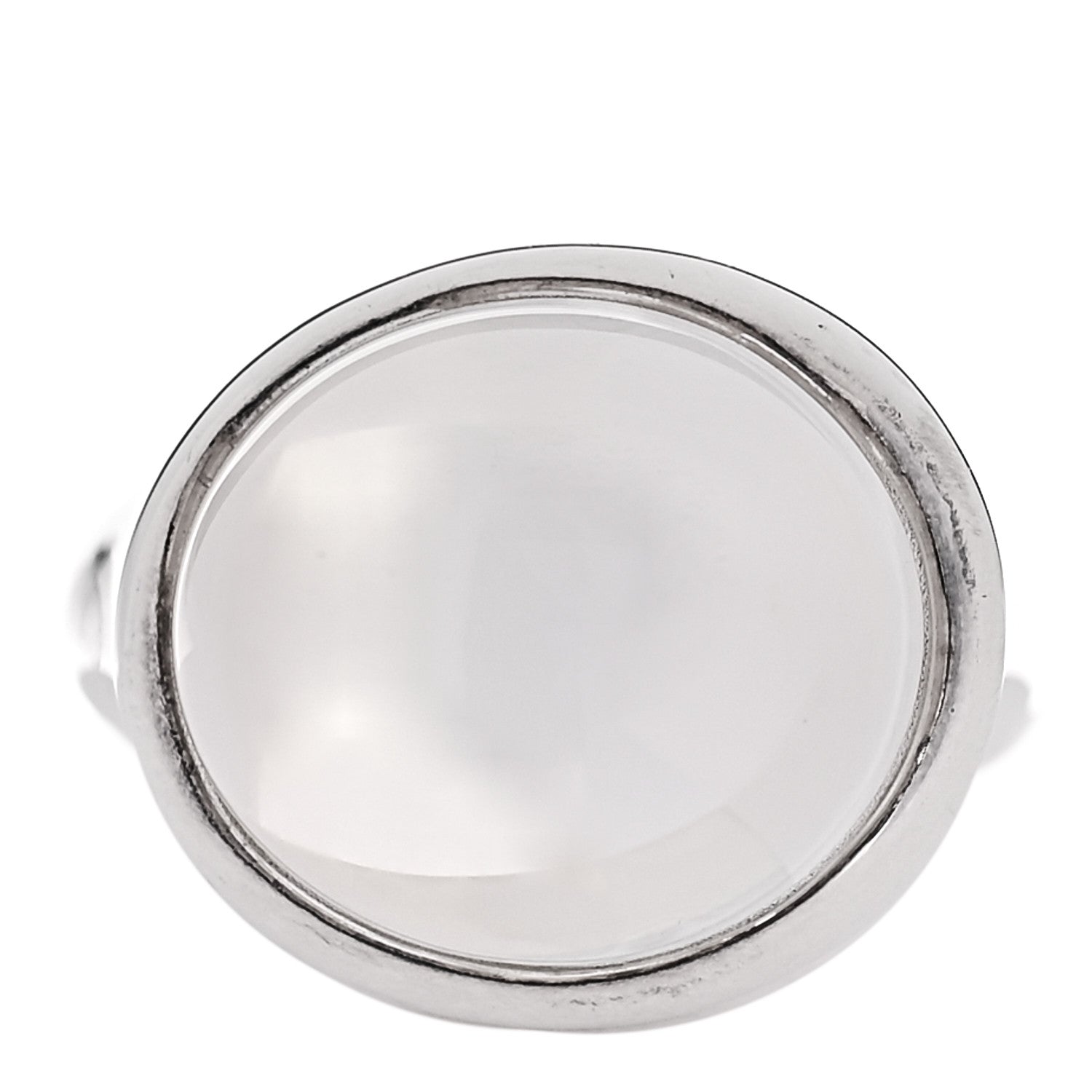 Tiffany Sterling SIlver Crystal Elsa Peretti Cabochon Ring 52 6 1 of 6