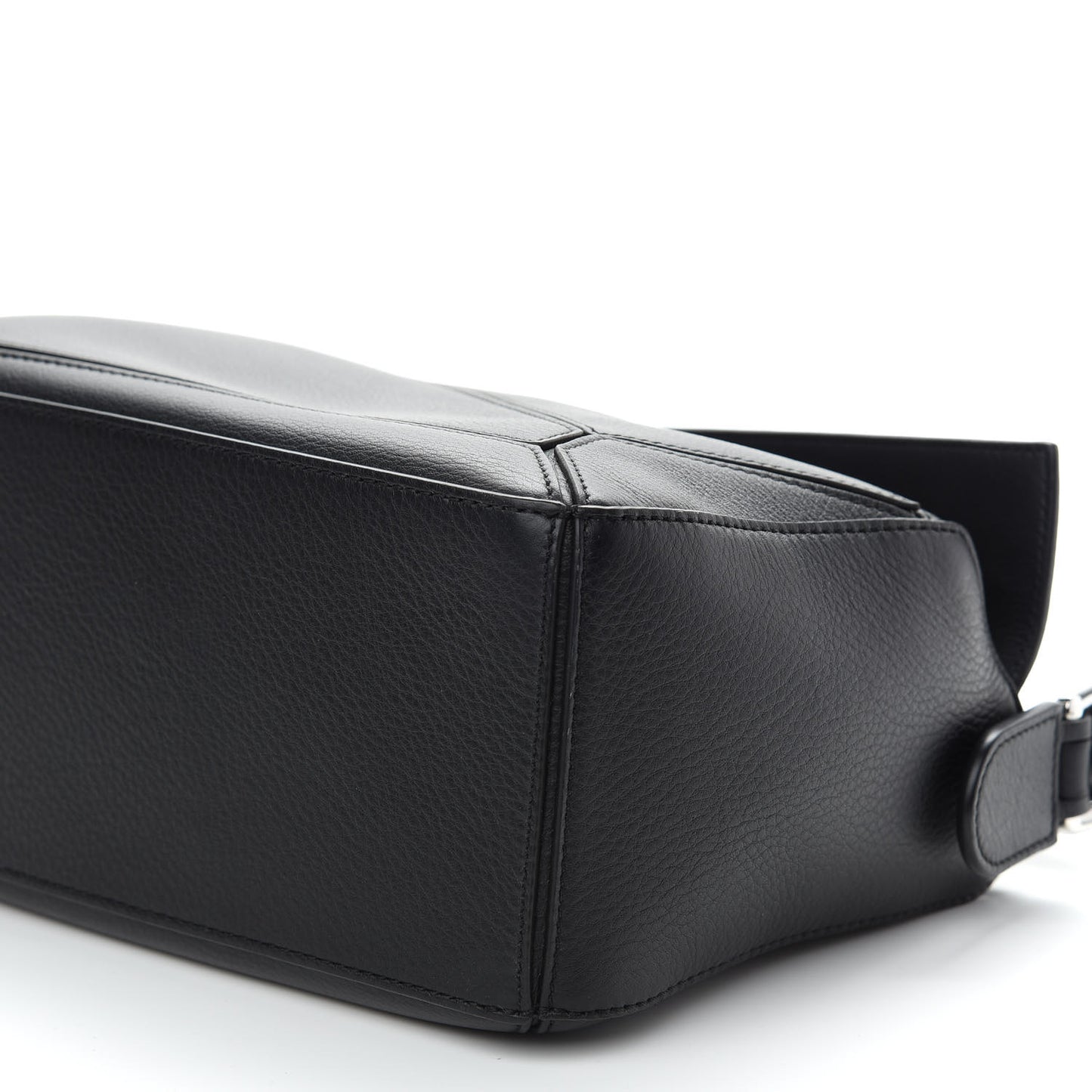 Grained Calfskin Small Puzzle Bag Black