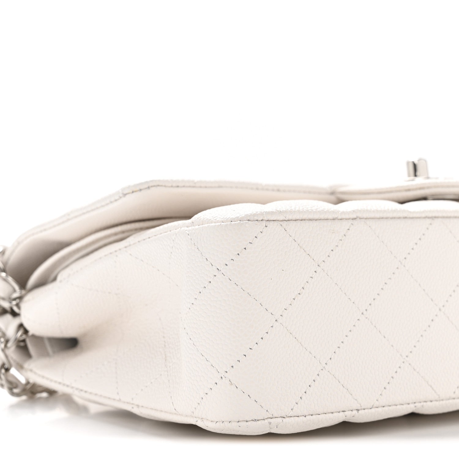 Chanel Caviar Quilted Medium Double Flap White 9 of 10