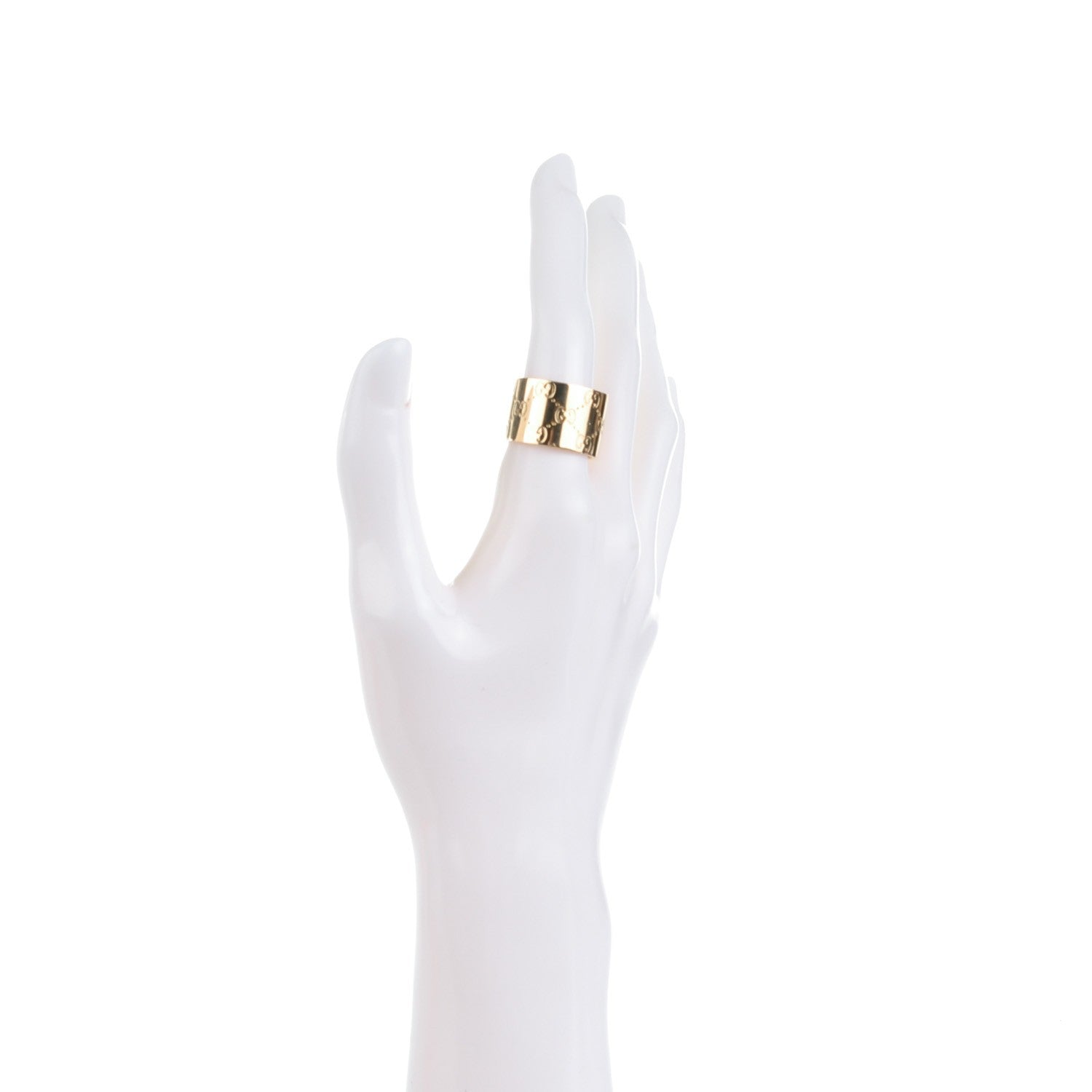 Gucci 18K Yellow Gold 14mm Icon Wide Band Ring 57 8 8 of 10