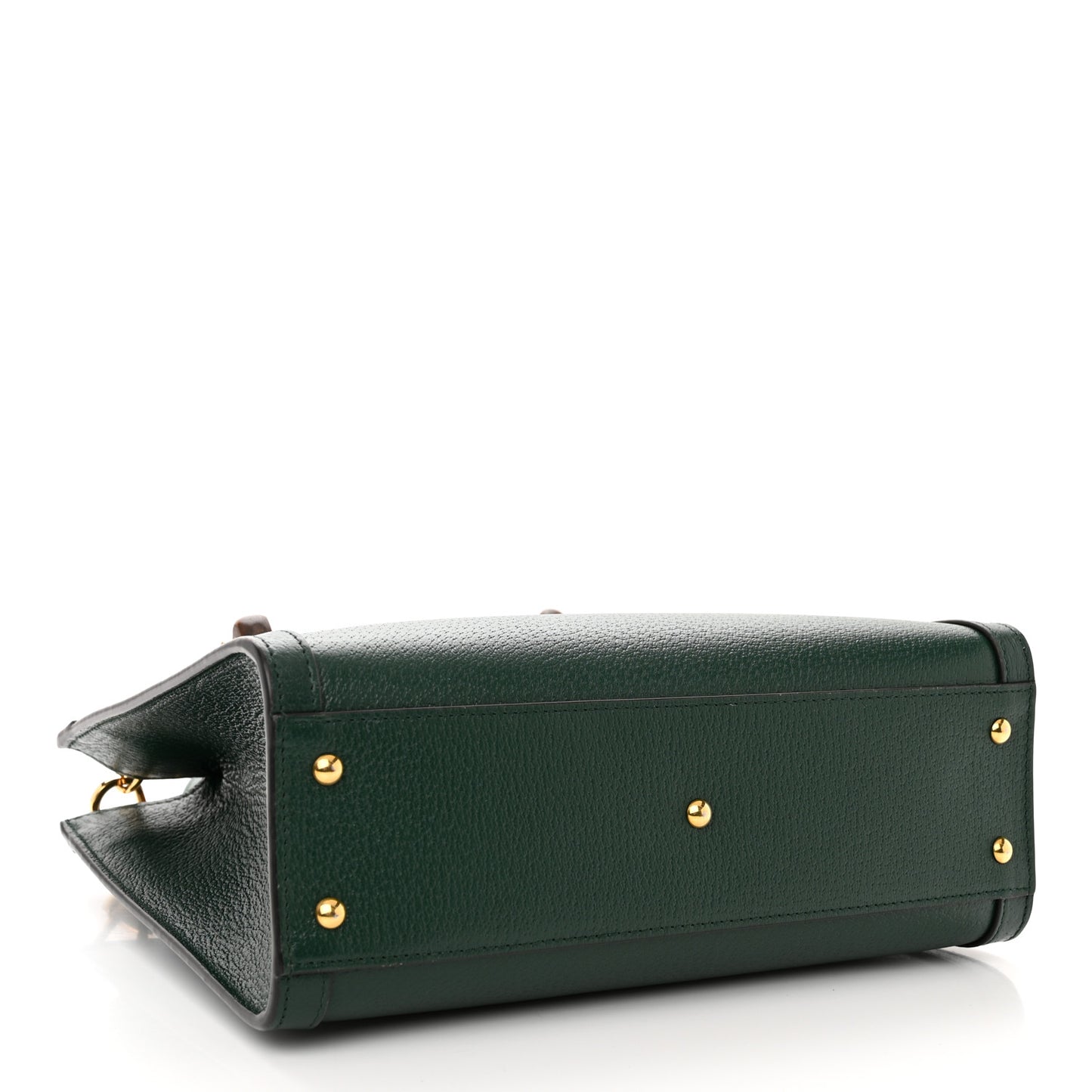 Textured Dollar Calfskin Web Small Diana Tote Bag Green