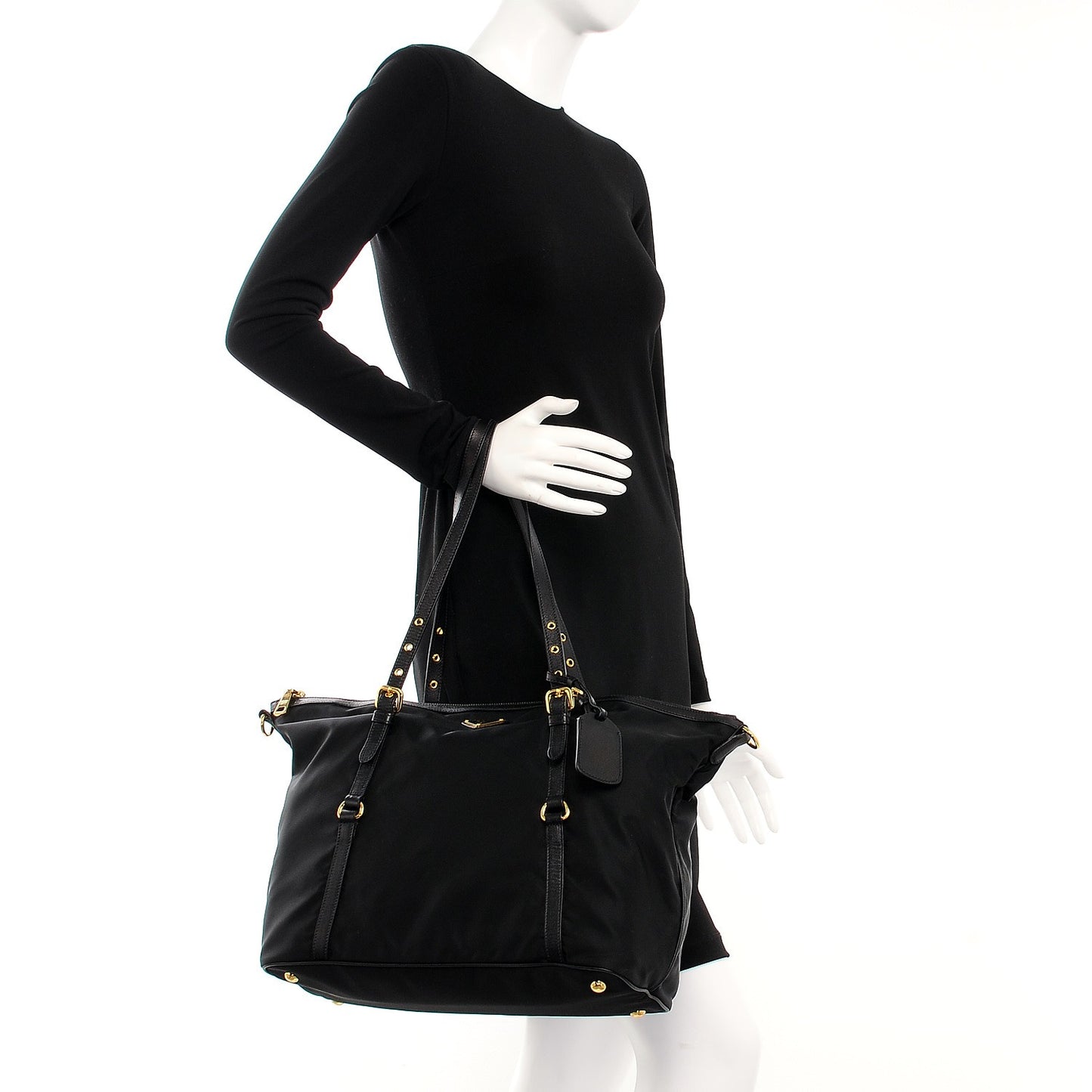 Tessuto Nylon Saffiano Tote Nero Black