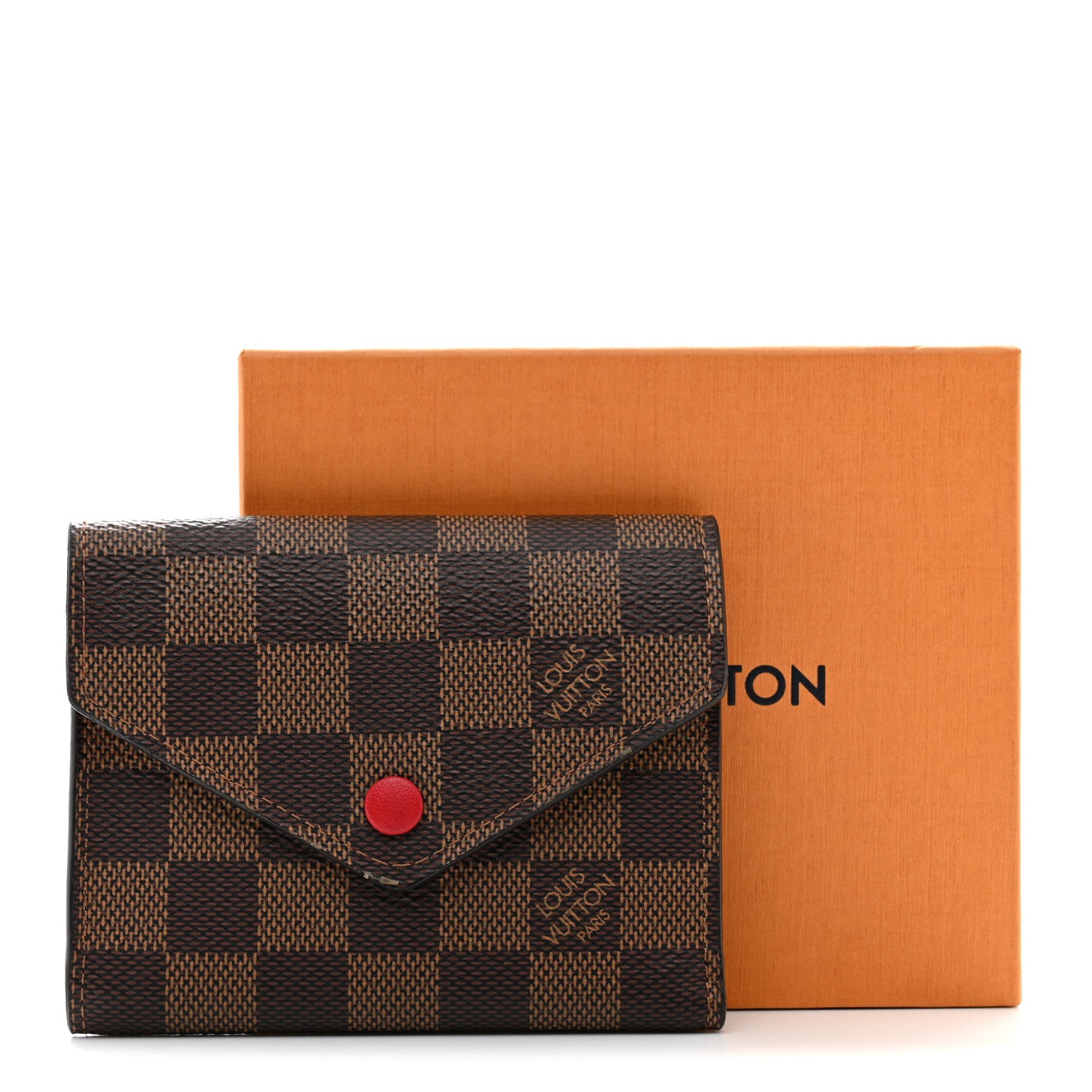 Louis Vuitton Damier Ebene Victorine Wallet Red 8 of 8