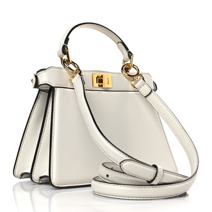 Fendi Shiny Nappa Petite Peekaboo I SEE U Satchel White 3 of 9