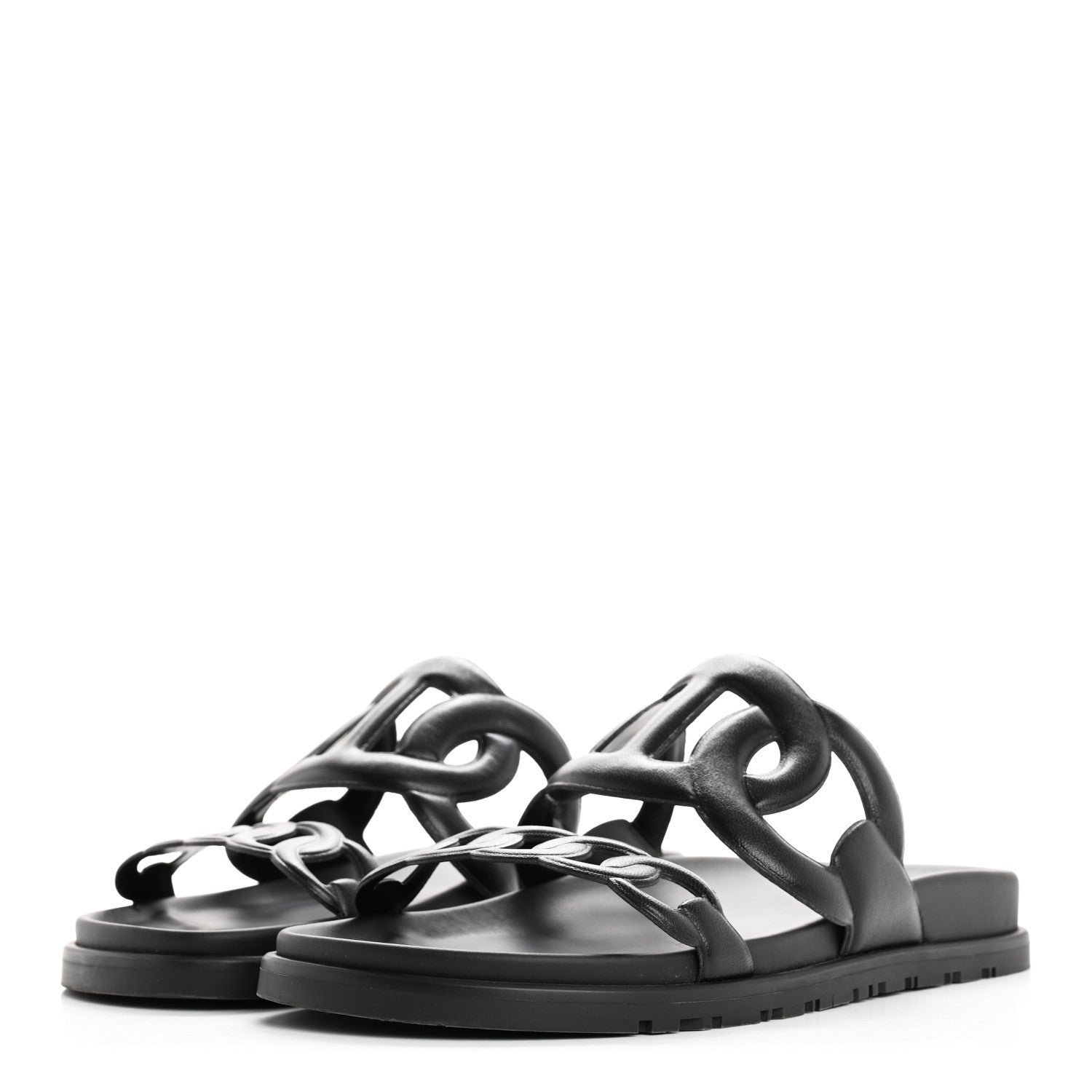 Hermes Nappa Extra Sandals 38 Black 4 of 11