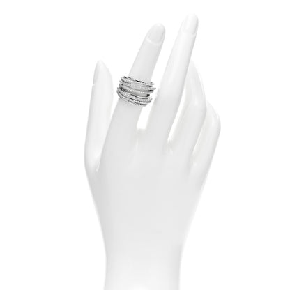David Yurman Sterling Silver Diamond 17.8mm Crossover Cable Ring 52 6 2 of 4