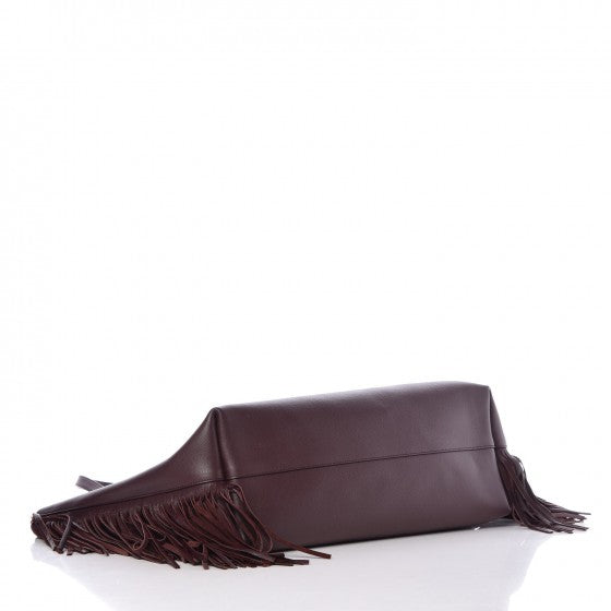 Saint Laurent Calfskin Large Fringe Shopping Tote Amaranto 7 of 35