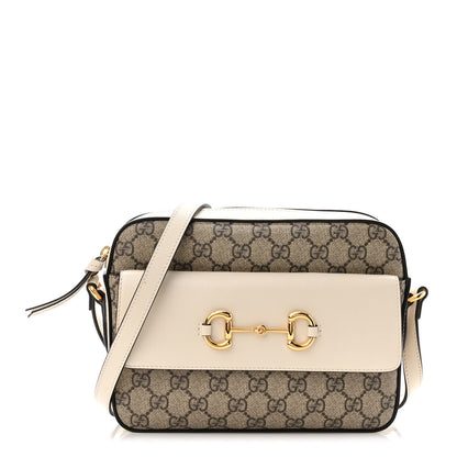 Gucci GG Supreme Monogram Small Horsebit 1955 Shoulder Bag Beige Mystic White 1 of 10