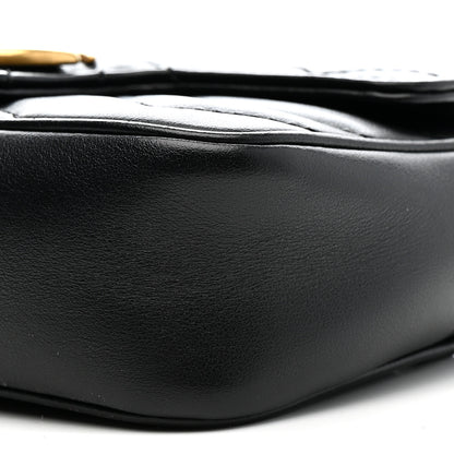 Gucci Calfskin Matelasse Super Mini GG Marmont Shoulder Bag Black 10 of 12