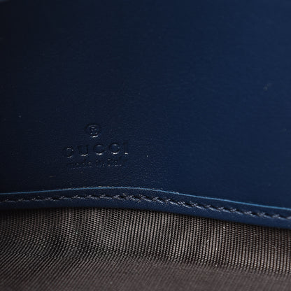 Gucci Calfskin Matelasse GucciGhost GG Marmont Zip Around Wallet Blue Agata Hibiscus Red 6 of 11