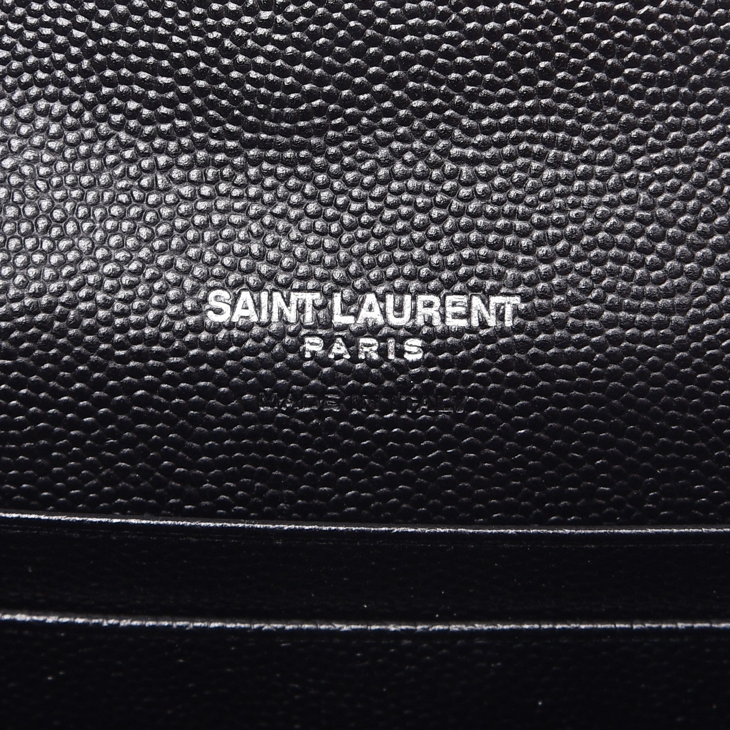 Saint Laurent Grain De Poudre Matelasse Chevron Small Monogram Envelope Wallet Black 6 of 8
