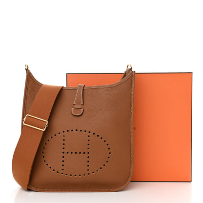 Hermes Taurillon Clemence Evelyne III PM Gold 11 of 11