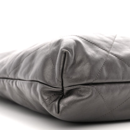 Chanel Metallic Calfskin Quilted Chanel 22 Ruthenium 11 of 12