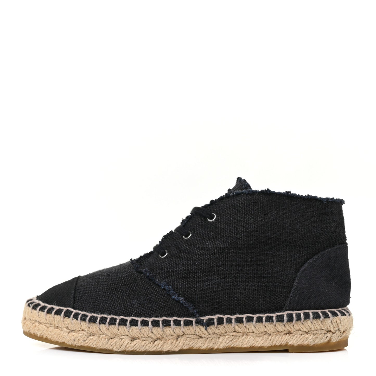 Canvas Cap Toe Lace Up Espadrilles 38 Dark Navy