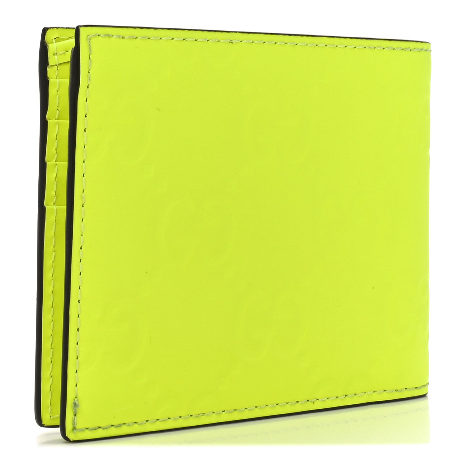 Gucci Rubber Effect GG Embossed Bi-Fold Wallet Fluorescent Yellow 3 of 6