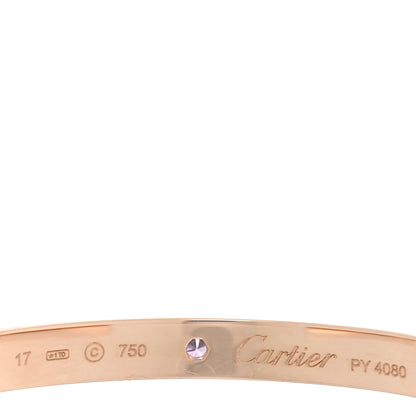 Cartier 18K Pink Gold Pink Sapphire LOVE Cuff Bracelet 17 3 of 3