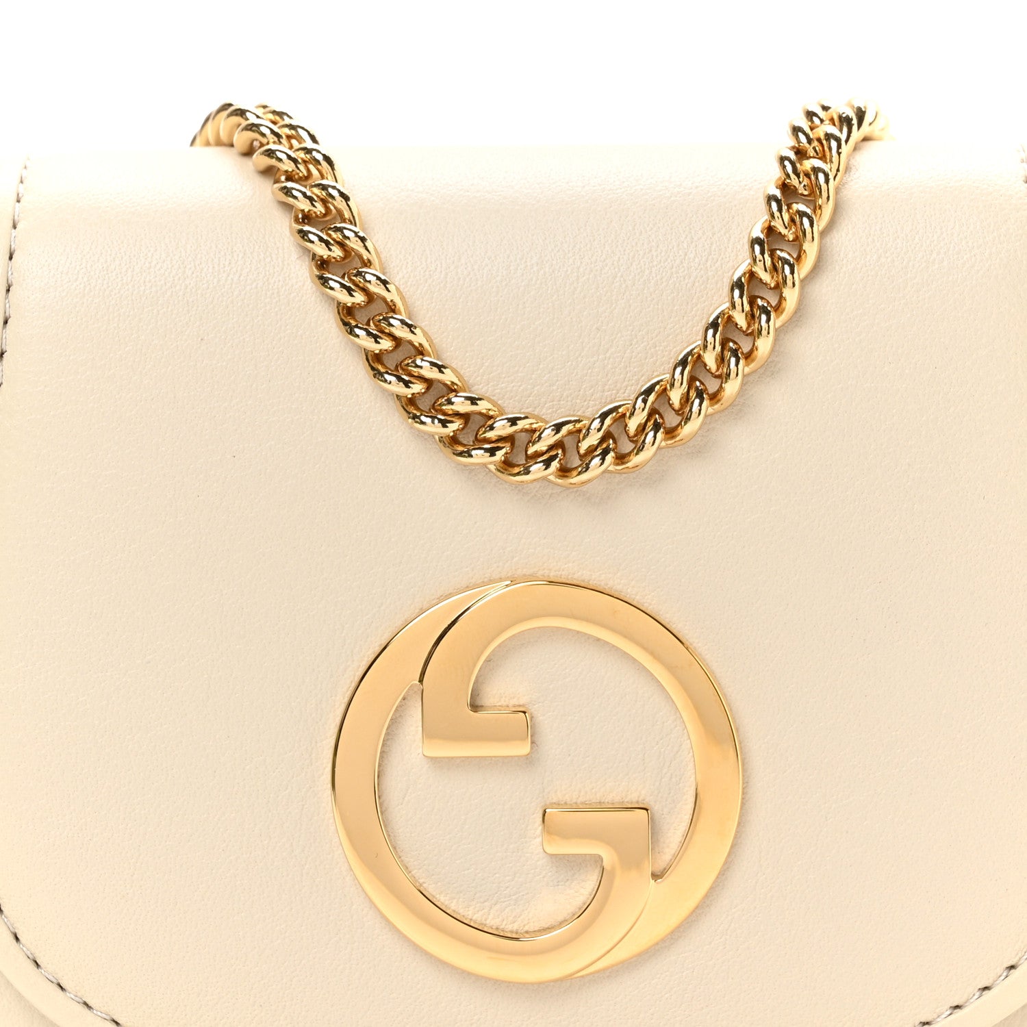 Gucci Roxy Calfskin Medium Blondie Chain Wallet Mystic White 8 of 11