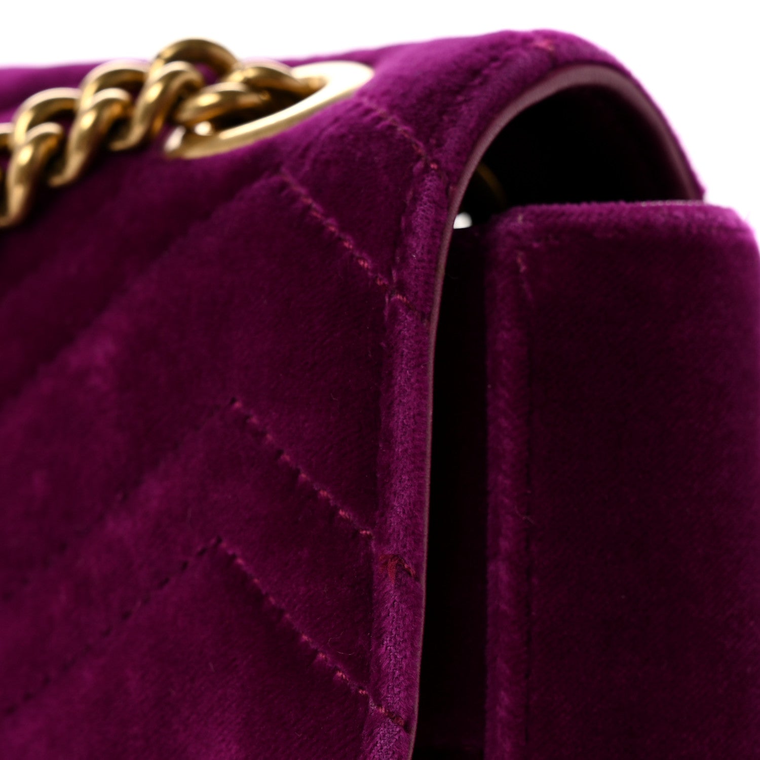 Gucci Velvet Matelasse Medium GG Marmont Shoulder Bag Fuchsia Violet Cyclamen 13 of 13
