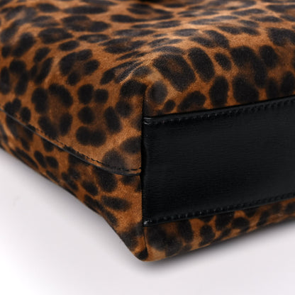 Saint Laurent Suede Leopard Print Toy Shopping Tote Naturale 9 of 12