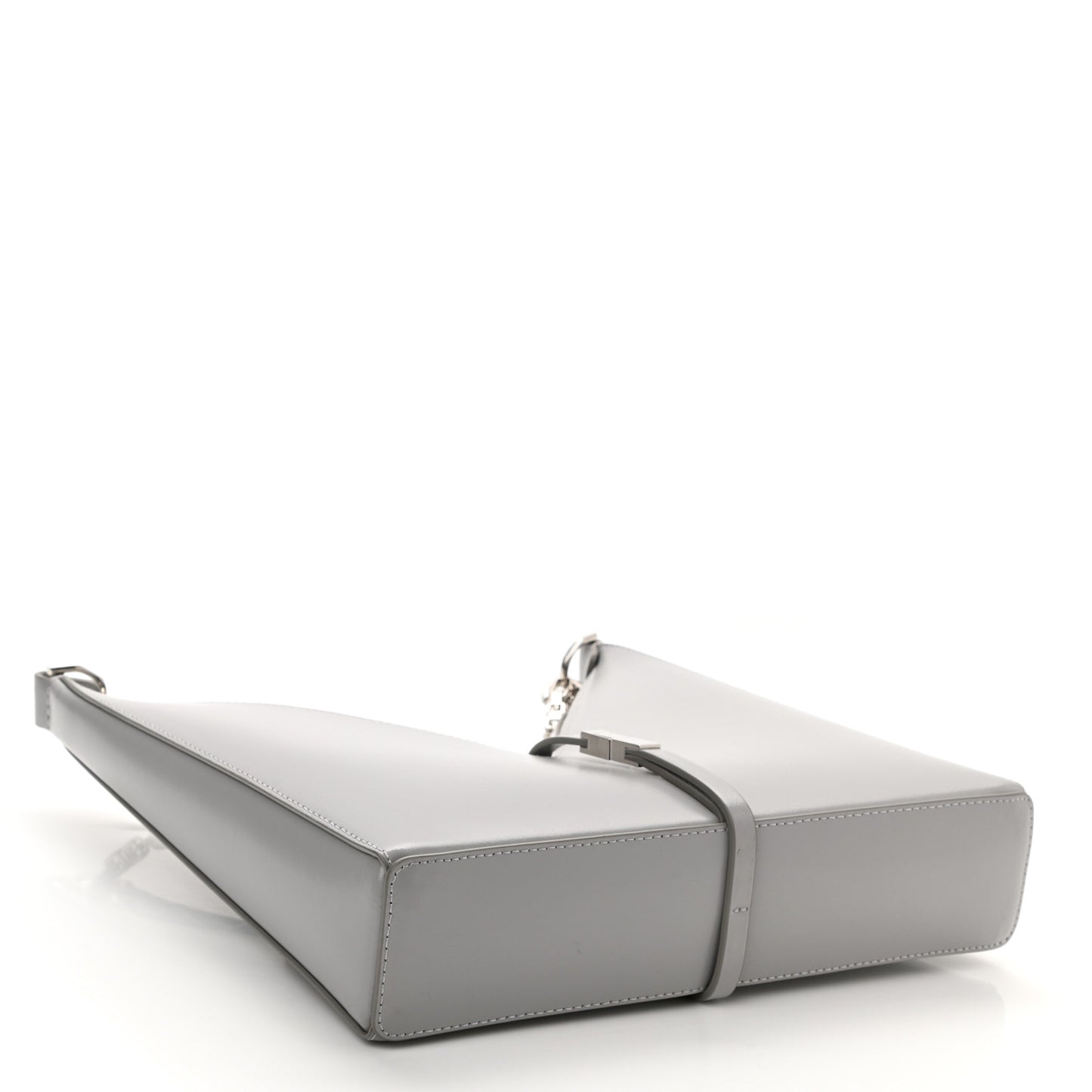 Box Calfskin Small Cut Out Shoulder Bag Cloud Grey