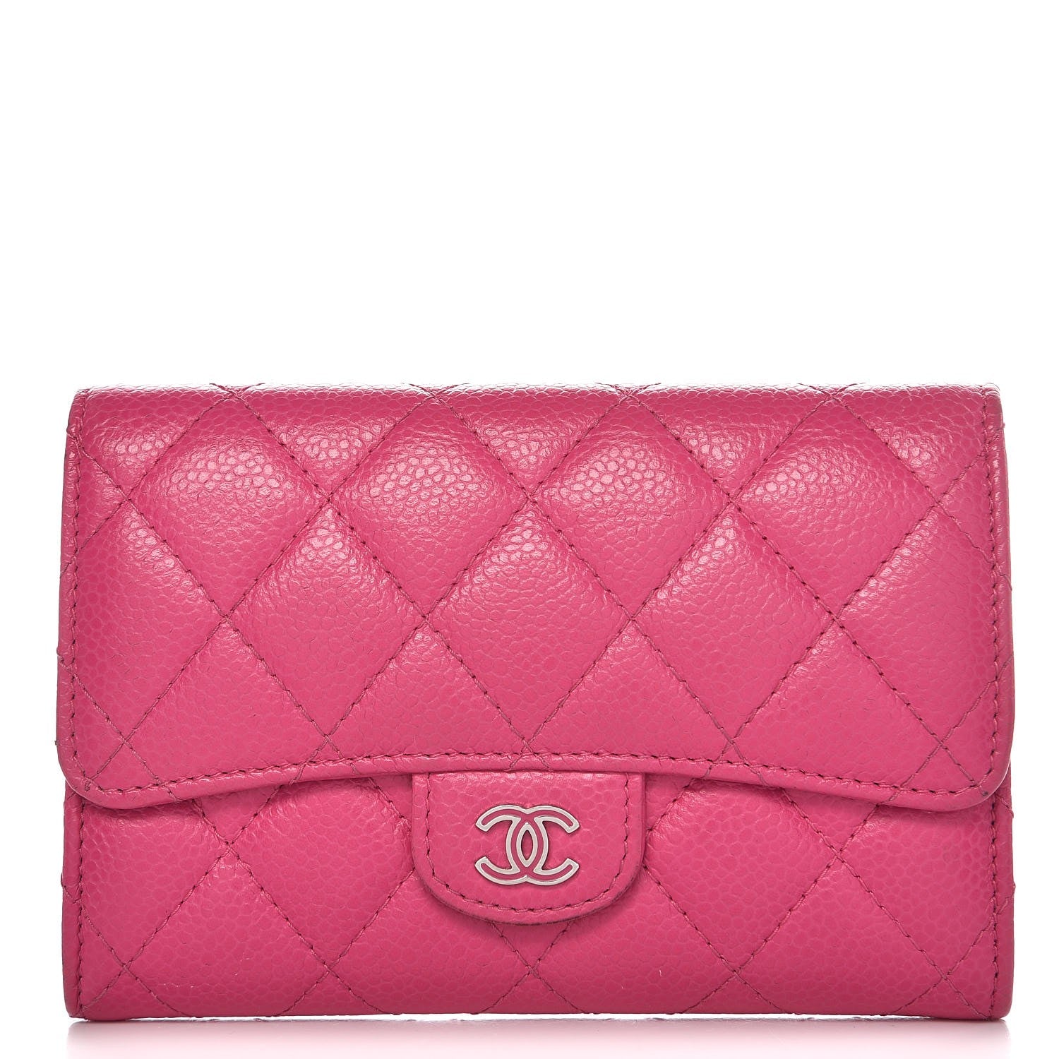 Chanel Caviar Quilted Small Flap Wallet Pink 1 of 8