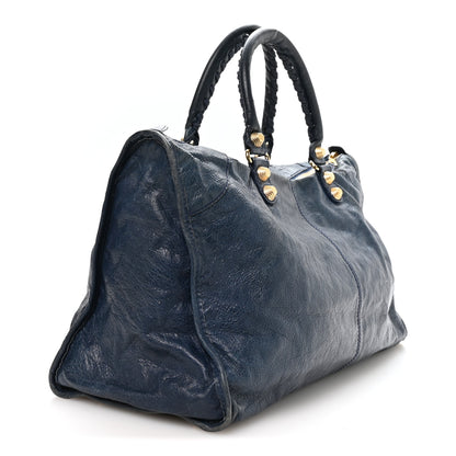 Balenciaga Agneau Giant 12 Gold Hardware Work Bleu Mineral 3 of 10